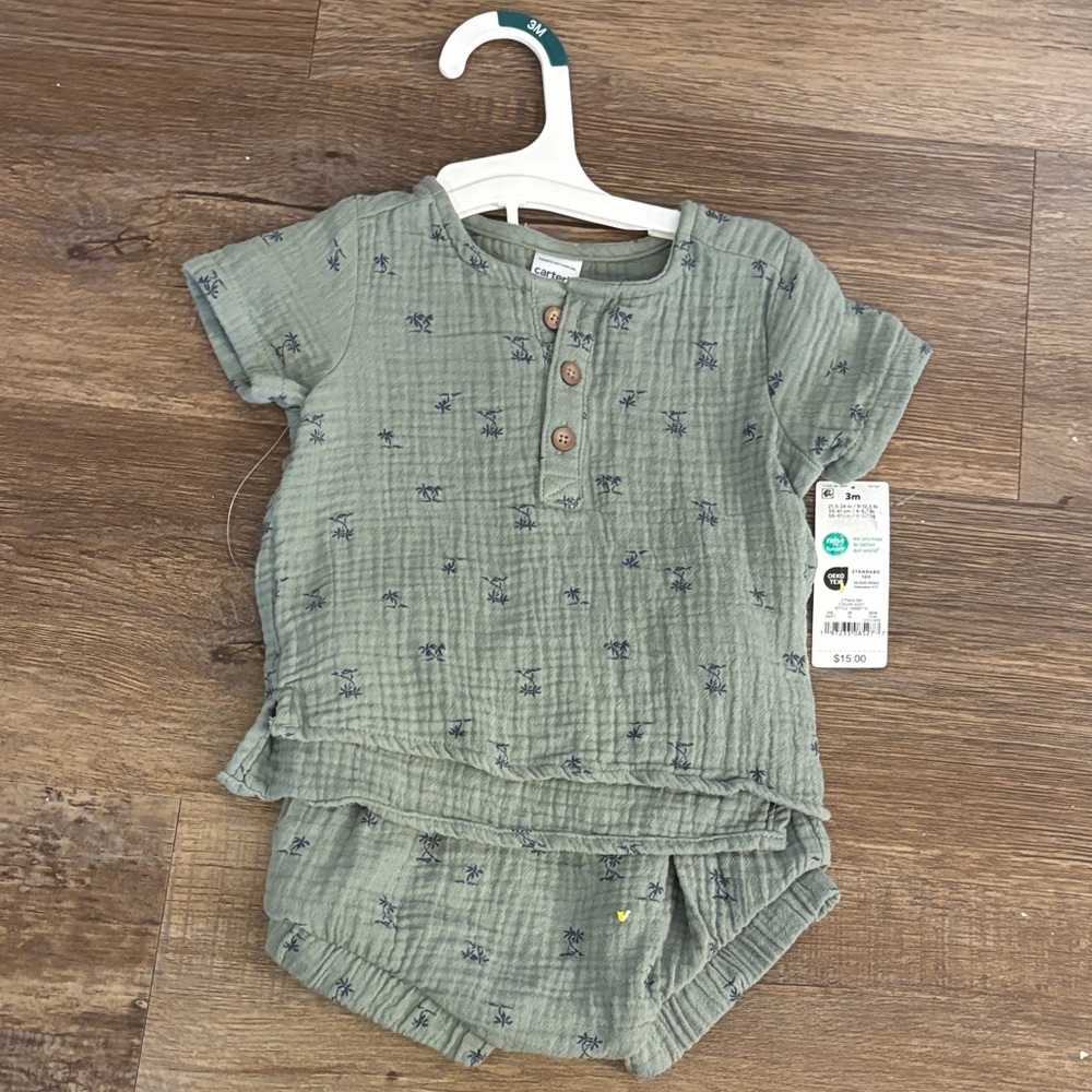 Carter's Green Baby Boy Matching Set